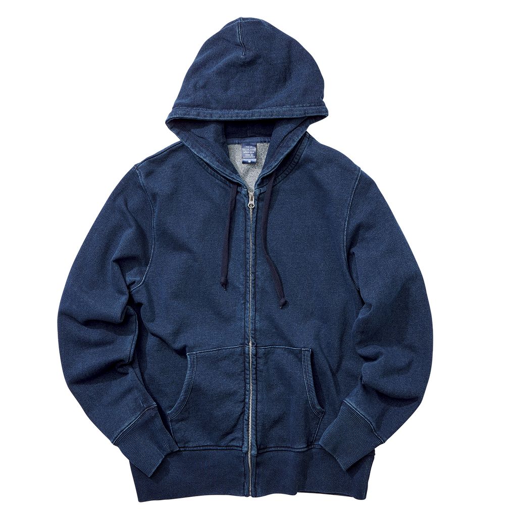 12.2ozデニムスウェットフルZIPパーカ