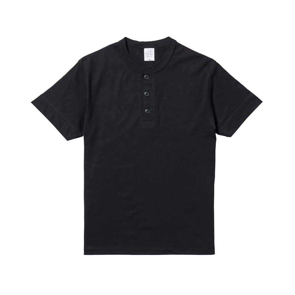 5.6oz ヘンリーネックTシャツ