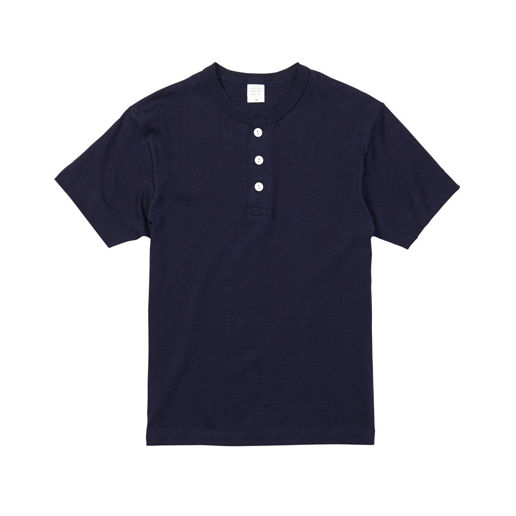 5.6oz ヘンリーネックTシャツ