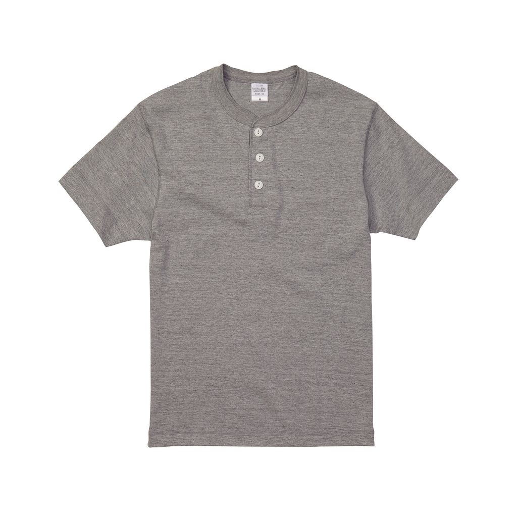 5.6oz ヘンリーネックTシャツ